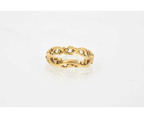 John Donald 18ct gold abstract design ring (London 1988), makers mark JAD. Ring size Q½3.6 grams