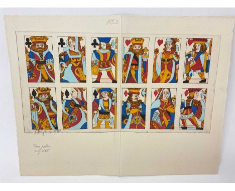 Karl Gerich Paris pattern 'Hall of Mirrors' handcoloured sheet etching plate sheet, signed and dated 1982