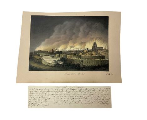 Thomas Remnant Charleton (1756-1849) watercolour - 'Bristol 1831', inscribed to mount and with accompanying text describing t