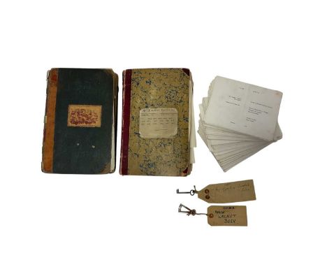 Collection of ephemera relating to the Speaker of the House of Commons including two ledgers, one containing a list of the Sp