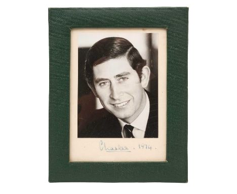 H.R.H. The Prince of Wales (now H.M. King Charles III) signed presentation portrait photograph of the young Prince signed in 
