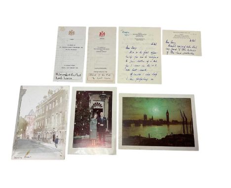 The Rt. Hon. Baroness Thatcher LG, OM and Sir Dennis Thatcher Bt., collection of ephemera belonging to Admiral of the Fleet T