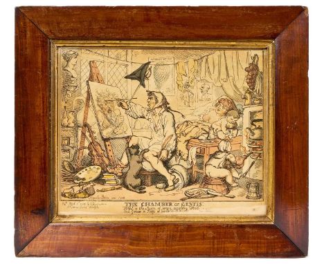 Thomas Rowlandson (1756-1827) etching - The Chamber of Genius Etching, 1812, with hand colouring, on wove, published April 2n