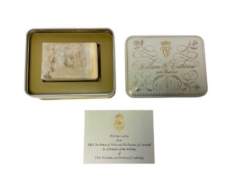 The Marriage of H.R.H. Prince William Duke of Cambridge to Catherine Middleton, 29th April 2011, piece of Wedding cake in dec