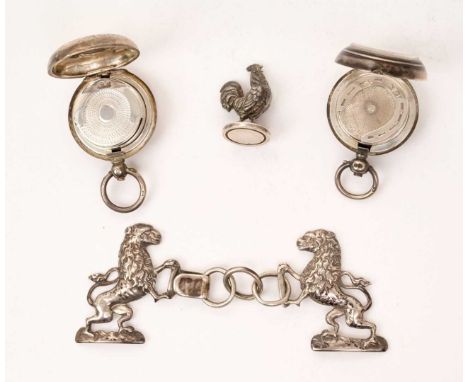 Victorian silver sovereign of circular form, with clear glass hinged cover (Birmingham 1898) maker's mark rubbed, together wi