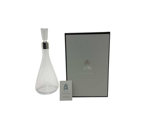 H.M. Queen Elizabeth II, Royal Household 2009 Christmas gift decanter with silver plated collar engraved with crowned ERII cy