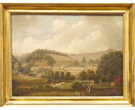 English School, 19th century, oil on canvas - A Mill in a Landscape, a note verso states: 'This oil painting of an unknown sp
