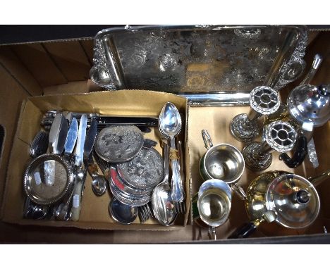 A quantity of Dubarry pattern flatware, four-piece tea/coffee service, etc. (box)