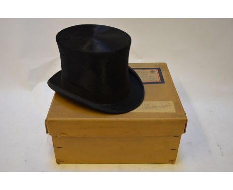 A vintage silk top hat retailed by Mander &amp; Allender's 'Best London', 5 &amp; 7 Dale St. Liverpool 'Est. in the Reign of 