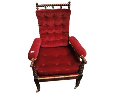 VICTORIAN BOBBIN ROSEWOOD ARMCHAIR 