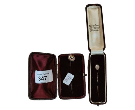 2 GOLD VICTORIAN STICK PINS 