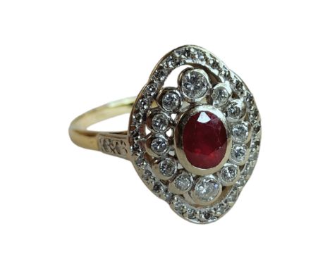 18 CARAT GOLD RUBY &amp; DIAMOND RING 