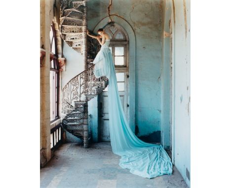 Walker, Tim -- "Lily and Spiral Staircase, Whadwan, Gujarat, India" for British Vogue. 2005. Chromogenic color print. 30,2 x 
