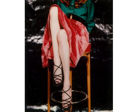 Hoinkis, Ewald -- Advertisement for Elbeo stockings. 1958. Vintage large-format dye transfer print. 28,5 x 22,4 cm. Sandwich-