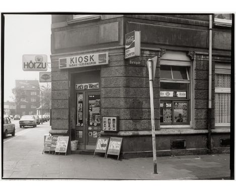 Ronkholz, Tata -- "Köln-Ehrenfeld, Alpenerstr., Ecke Borsigstr." from the 'Trinkhalle' series. 1982. Vintage ferrotyped gelat