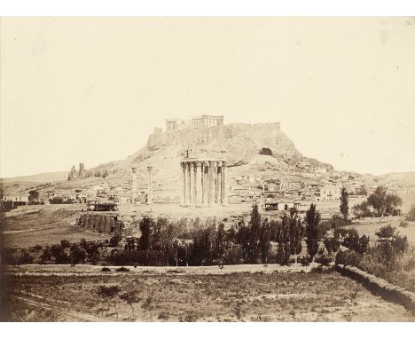 Konstantinou, Dimitrios -- (Attributed to). View of the Acropolis seen from the King's Palace garden; View of the Temple of H