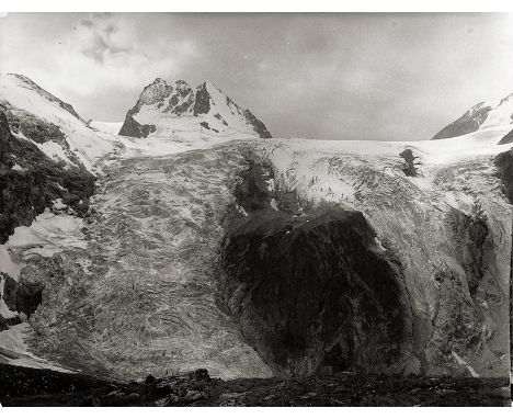 Swiss Alpine Landscapes -- Photographer unknown. Views of the Swiss Alps, valleys and glaciers. 1935. 13 vintage ferrotyped g