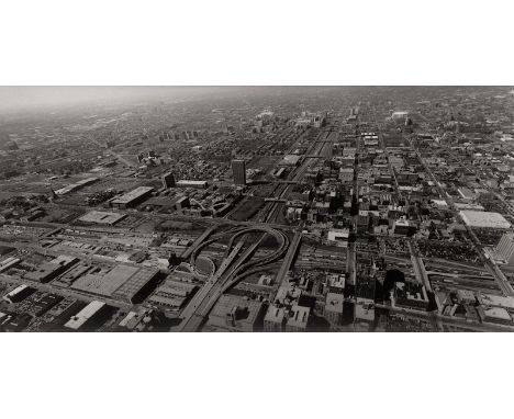 Burkhard, Balthasar -- Mexico City, Los Angeles and Chicago from above. 1999. 9 gelatin silver prints. 34,5 x 50,5 cm. Each w