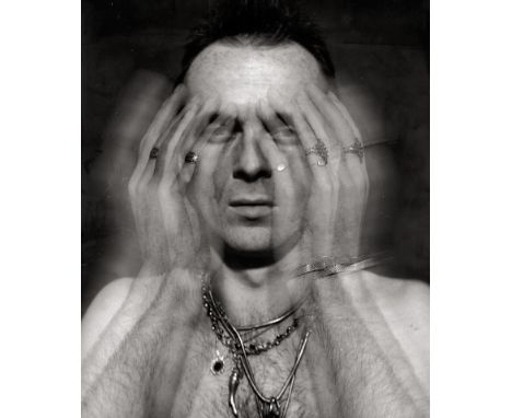 Klauke, Jürgen -- Image from "Philosophie der Sekunde" (17-part series). 1976. Large-format vintage gelatin silver print on t
