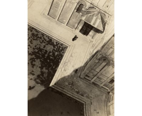 Yamawaki, Iwao -- View from the Tower of Pisa. 1932. Vintage ferrotyped gelatin silver print on Velox paper. 11,2 x 8,5 cm. P
