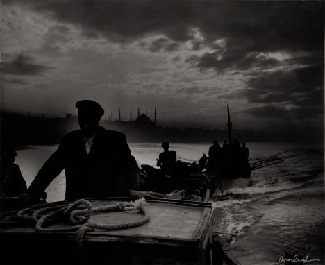 Güler, Ara -- "Kumkapi Fishermen Returning to Port in the First Light of Dawn, Istanbul". 1950. Large-format gelatin silver p