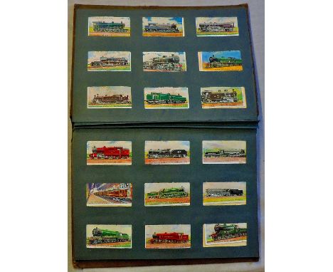 Vintage 'Cigarette Pictures' slot-in album range of Players Racing caricatures, (39) Divional Signs (80+) Wills Railway Engin