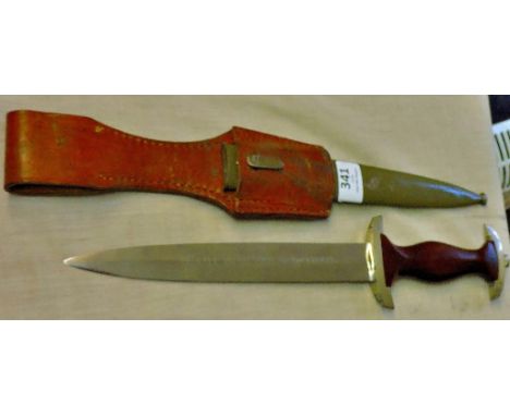 German WWII NPEA dagger "Mehr Sein Als Scheinen." makers mark: Karl Burgsmuller, Berlin - Charlottenburg 5. With scabbard and