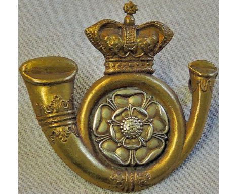Victorian Yorkshire Light Infantry Cap badge (Bi-metal, lugs, QVC)