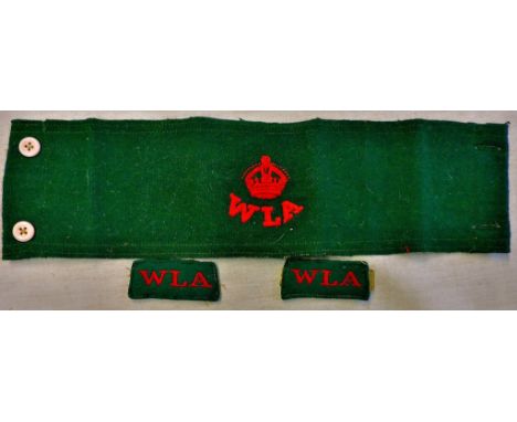 British Women's Land Army armband and epaulette slides. See T&amp;C's