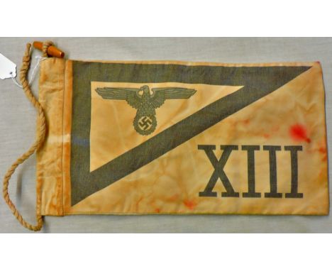 German WWII Waffen SS Pennant, a little grubby but a good looking item. See T&amp;C's