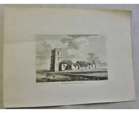 Print of All Saints Church, Dunwich, Suffolk - Etch sketch, in good condition