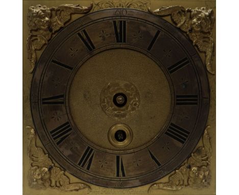 AN EARLY EIGHTEENTH CENTURY ENGLISH EBONISED BRACKET CLOCK BY FRANCIS ROBINSON, having an eight-day fusee movement, the brass