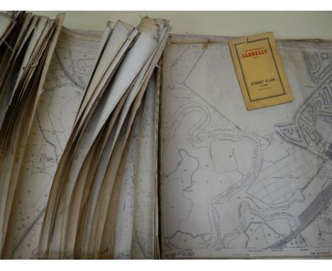 QUANTITY OF LARGE FORMAT ORDNANCE SURVEY MAPS FOR WELSH URBAN AREAS, 1940s