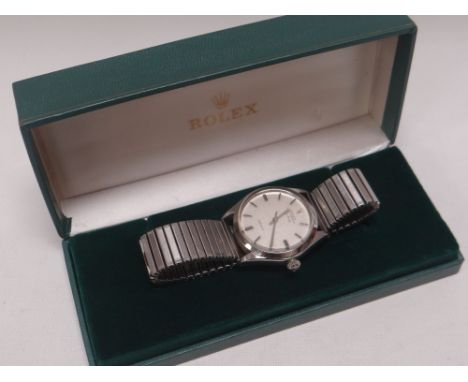 A ROLEX 'AIR KING' GENT'S WRISTWATCH Model No.1023 (as per guarantee) in stainless steel, non-matching bracelet, with papers 