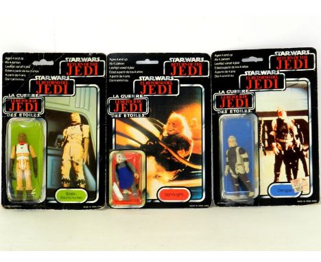 Star Wars Return of the Jedi Tri-Logo Vintage Figures: Bossk (Bounty Hunter), Ugnaught, Paluaging Intact and Dengar (split / 