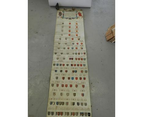 HERALDIC MANUSCRIPT on vellum of the Beresford or Barford family, 1647. "A True and Perfect Pedegree of the auntient and wort