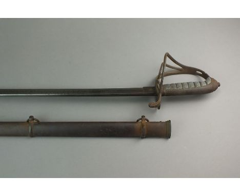 A Victorian Officer's Royal Artillery sword, the blade indistinctly signed, perhaps 'Coopers, Dundee', further etched with 'M