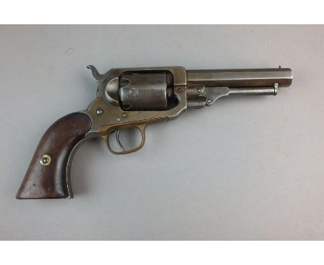 A six-shot 0.31 calibre Whitney Navy percussion revolver, top-flat of the barrel marked E. Whitney, N. Haven, with 3.5" barre