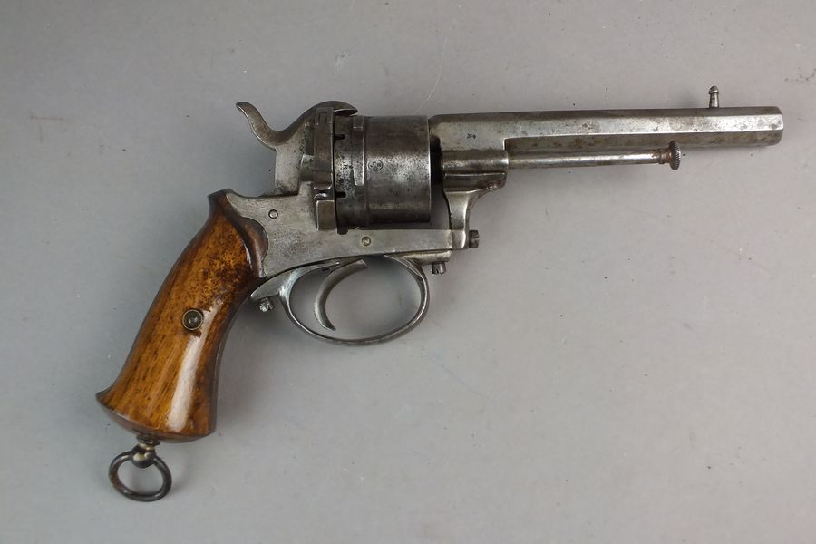 A Late 19th Century Rimfire Five-shot Revolver With Rosewood Grips 