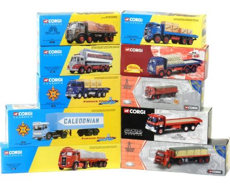 Corgi Classics Famous Hauliers / London Brick HGVs: 12301 Motor Packing Foden FG, 21302 AEC Box Road Services (Caledonian), 2