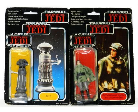 Star Wars Return of the Jedi Tri-Logo Vintage Figures: Princess Leia Organa in combat poncho (taped split to reverse), FX - 7