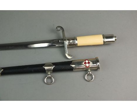 A Polish Air Force Ground Crew dagger with composition hilt, blade marked 18298, blade length 23cm, overall length 34cm, blac