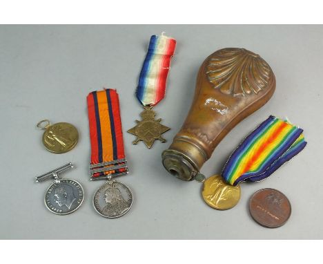 A Family Group of Medals comprising Q.V. Boer War Medal with two clasps awarded to "1767 Pte. P.F. Preston, 22nd Coy. 2nd Imp