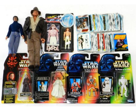 Star Wars various: 4x modern figures - Princess Leia Organa, Queen Amidala, Luke Skywalker and Stormtrooper, 130 vintage movi
