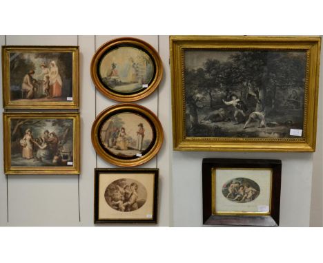 Bunbury after Tomkins  ''The Mouse's Petition''  Coloured engraving, together with a companion print and six further examples