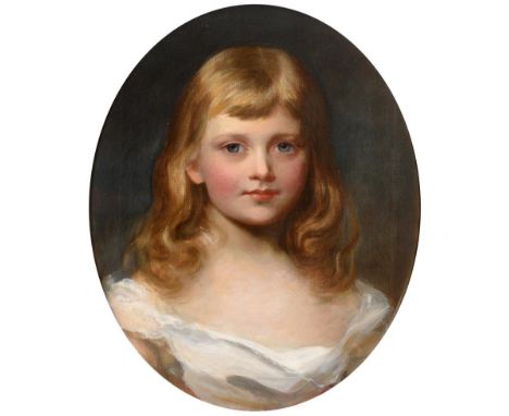 Henry Weigall Jnr. (1829-1925)  ''Portrait of Prince Adolphus of Teck, as a boy, head and shoulders'' Initialled, inscribed v