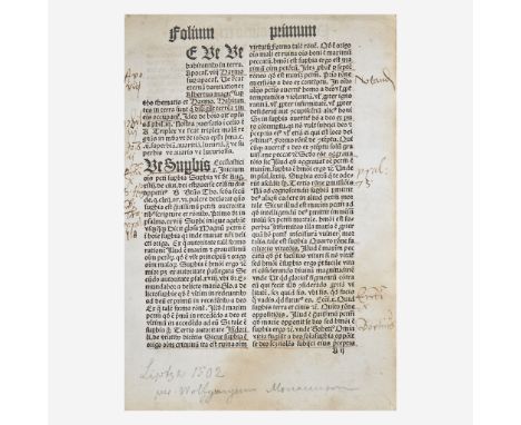 [Early Printing] (Morgenstern, Georg)Fragment from "Sermones contra omnem mundi perversum statum"(Leipzig: Wolfgang Stöckel, 