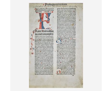 [Incunabula] Amerbach, Johann (printer)Biblia LatinaBasel: Johann Amerbach, 1479. Folio (279 x 203 mm). 538 leaves. Collation