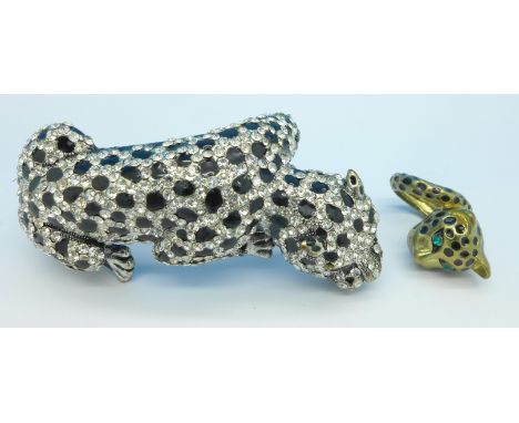 A large leopard bangle and ring