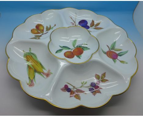 A Royal Worcester hors d'oeuvres dish, boxed